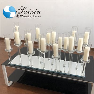 New design 20 arms crystal candelabra wedding glass candle stick holder