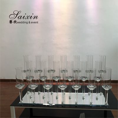 New design 20 arms crystal candelabra wedding glass candle stick holder