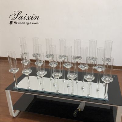 New design 20 arms crystal candelabra wedding glass candle stick holder