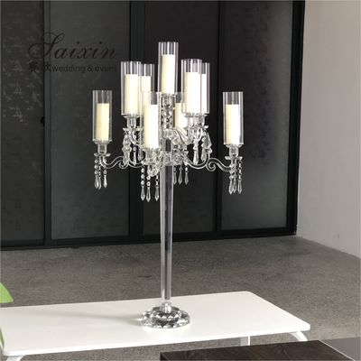 7 Arm 9 Arm Crystal Candelabra Glass Centerpieces Wedding 120CM