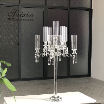 7 Arm 9 Arm Crystal Candelabra Glass Centerpieces Wedding 120CM