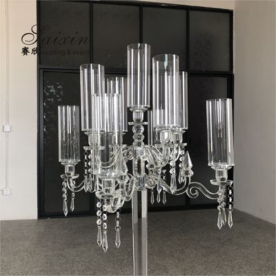 7 Arm 9 Arm Crystal Candelabra Glass Centerpieces Wedding 120CM