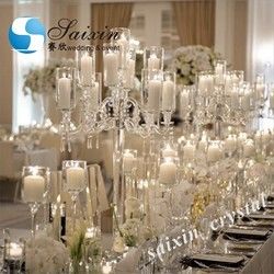 7 Arm 9 Arm Crystal Candelabra Glass Centerpieces Wedding 120CM