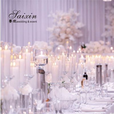 Saixin hot sale bling wedding decoration centerpiece set crystal candle holders