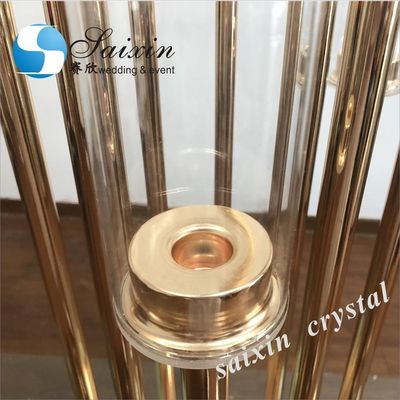 Factory wholesale gold metal candles holder for wedding table top centerpiece