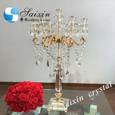 ZT-303B manufacturer wholesale 7 arms golden candelabras weddings table centerpieces