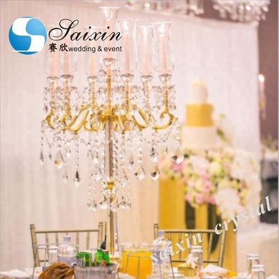 ZT-303B manufacturer wholesale 7 arms golden candelabras weddings table centerpieces