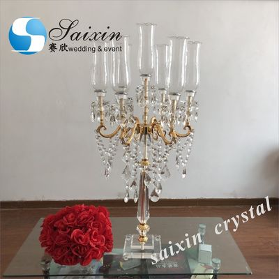 ZT-303B manufacturer wholesale 7 arms golden candelabras weddings table centerpieces