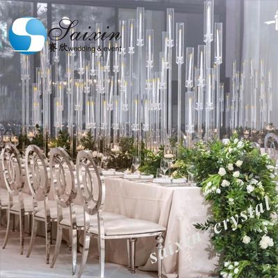 Hot selling Tall crystal candelabra  for wedding table centerpieces