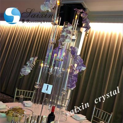 Hot selling Tall crystal candelabra  for wedding table centerpieces