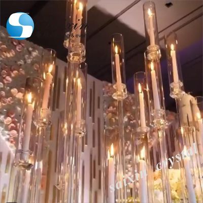 Hot selling Tall crystal candelabra  for wedding table centerpieces