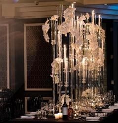 Hot selling Tall crystal candelabra  for wedding table centerpieces