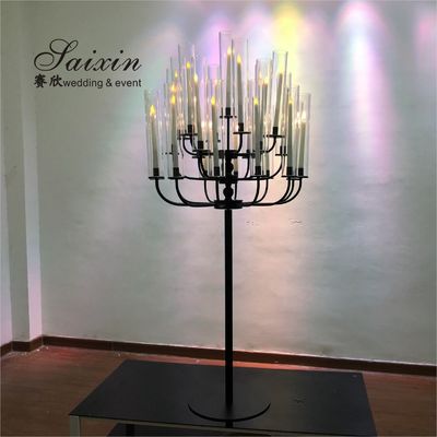 ZT-361B New design 25 arms black Metal candelabra for wedding table centerpieces