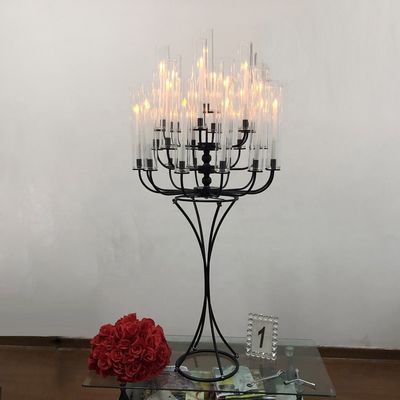 ZT-361B New design 25 arms black Metal candelabra for wedding table centerpieces