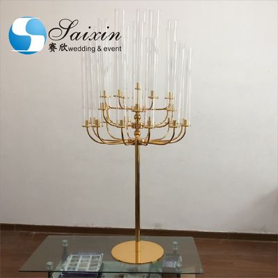 ZT-361B New design 25 arms black Metal candelabra for wedding table centerpieces