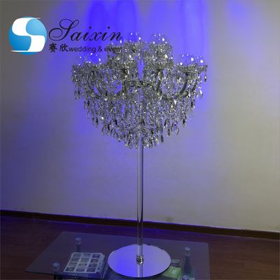 ZT-325L Saixin Gorgeous 18 arms Crystal candelabra flower stand for wedding centerpiece