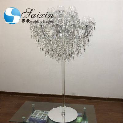 ZT-325L Saixin Gorgeous 18 arms Crystal candelabra flower stand for wedding centerpiece