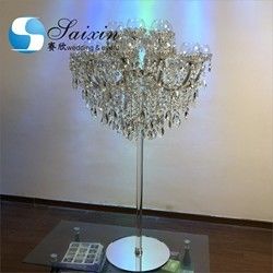 ZT-325L Saixin Gorgeous 18 arms Crystal candelabra flower stand for wedding centerpiece