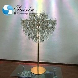 ZT-325L Saixin Gorgeous 18 arms Crystal candelabra flower stand for wedding centerpiece
