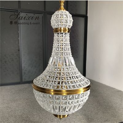 Shade Crystal Chandelier Lamp Decoration Wedding Event Stage 116cm