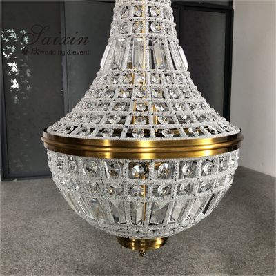 Shade Crystal Chandelier Lamp Decoration Wedding Event Stage 116cm