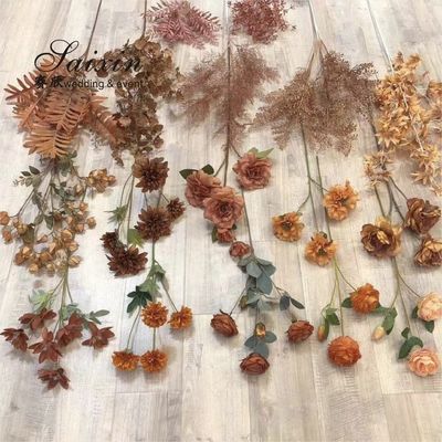 SX-F010 Wholesale high quality red Artificial flowers bouquet for wedding  arrangement