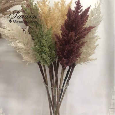 Wholesale Large fluffy Pampas grass bouquet  Artificial flowers for wedding decoration