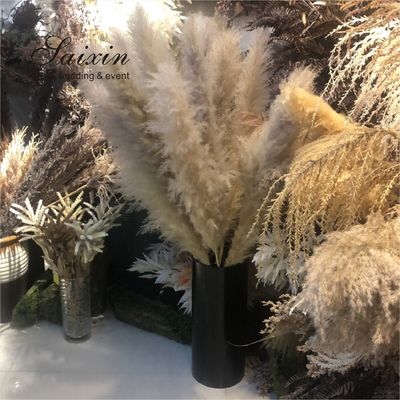Wholesale Large fluffy Pampas grass bouquet  Artificial flowers for wedding decoration