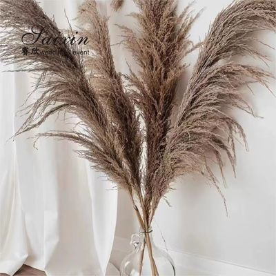 Wholesale Large fluffy Pampas grass bouquet  Artificial flowers for wedding decoration