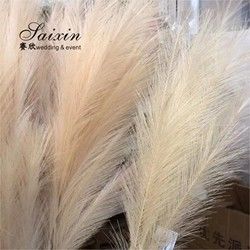 Wholesale Large fluffy Pampas grass bouquet  Artificial flowers for wedding decoration