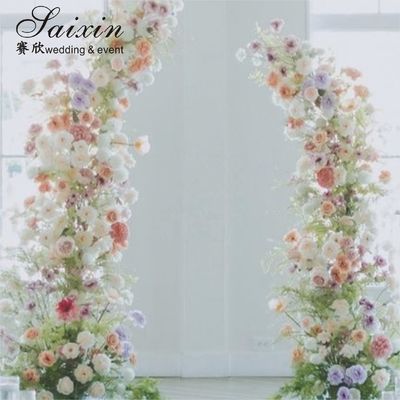 Door Artificial Flower Arch Arrangements Wedding Decoration Backdrop Cowhorn Door Backdrop