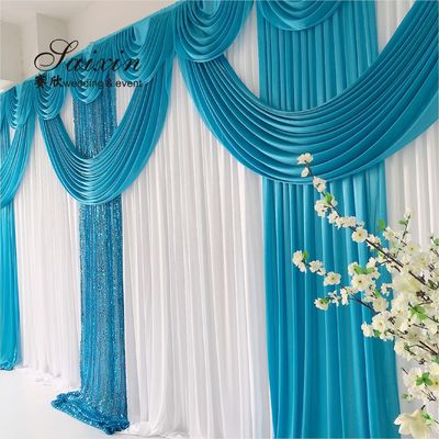 China manufacturer wholesale drape cloth curtains valance for wedding stage backdrop