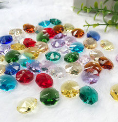 AAA 14mm machine cut clear octagon shape hanging crystal decorations bead for chandelier lights accessories