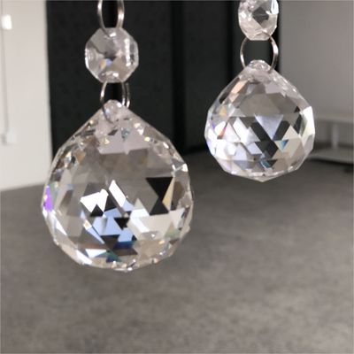 30-40mm Faceted Cut Clear Glass Crystal Ball Prism Pendant Hotel Decoration Beautiful Crystal Accessories