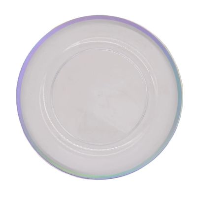 Gold Beaded Clear Acrylic Charger Plates Round Plate Gold Rim 33CM