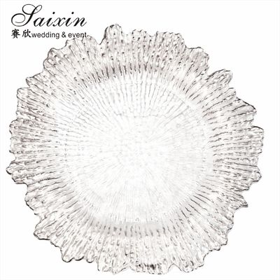 Hot Sale Transparent Acrylic Wedding Charger Plates Table Decoration Wedding Plastic Charger Plates