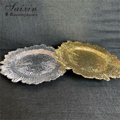 Cheap Wedding Decoration Supplies Acrylic Gold Charger Plate Wedding Plastic Charger Plate