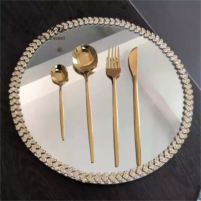 ZT-072  glass mirror charger plate for wedding table decoration