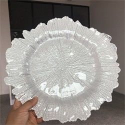 Gold Glass Charger Plate For Wedding Party Table Decoration