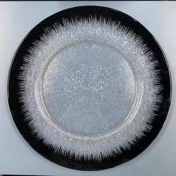 12" 13" Clear Black Rim Glass Charger Plates Bulk Wedding Event Table