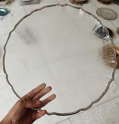 White Glass Charger Plates With Gold Rim Wedding Home Table Setting Colored