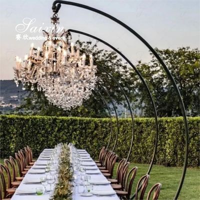 Hot Sales Wedding Half Circle Arch Light Wedding Chandelier Stand For Wedding Props Event Decor