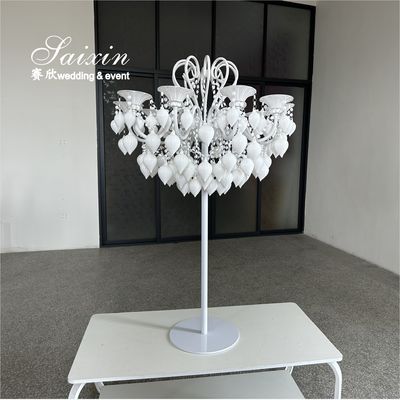 Gorgeous Wedding Decorative White Chandelier Candelabra For Centerpieces