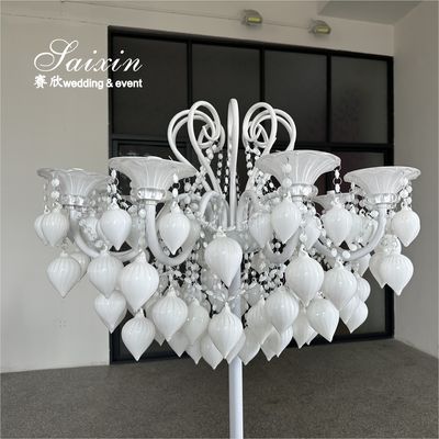 Gorgeous Wedding Decorative White Chandelier Candelabra For Centerpieces