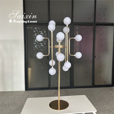 Saixin Custom Wedding LED Light Ball Lamp Decoration Metal Wedding Centerpiece Stand