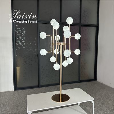 Saixin Custom Wedding LED Light Ball Lamp Decoration Metal Wedding Centerpiece Stand