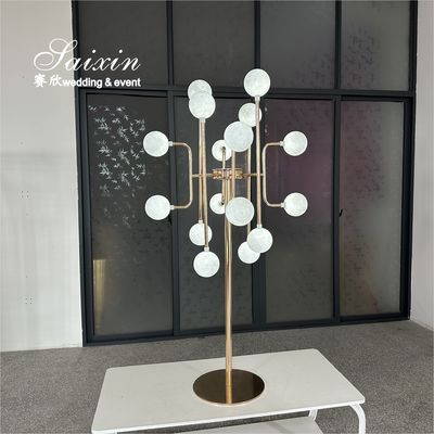 Saixin Custom Wedding LED Light Ball Lamp Decoration Metal Wedding Centerpiece Stand