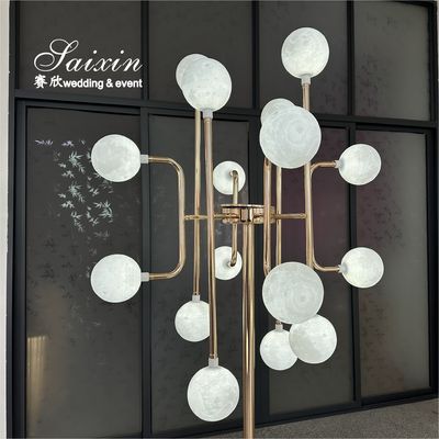 Saixin Custom Wedding LED Light Ball Lamp Decoration Metal Wedding Centerpiece Stand