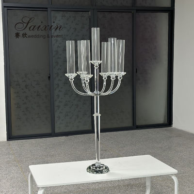 Antique Crystal Glass Candelabra Table Centerpiece