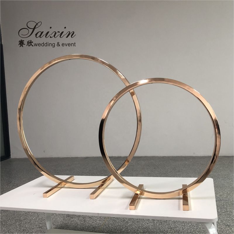 ZT-354 New wedding centerpieces gold metal round arch flower stand for event decor equipment